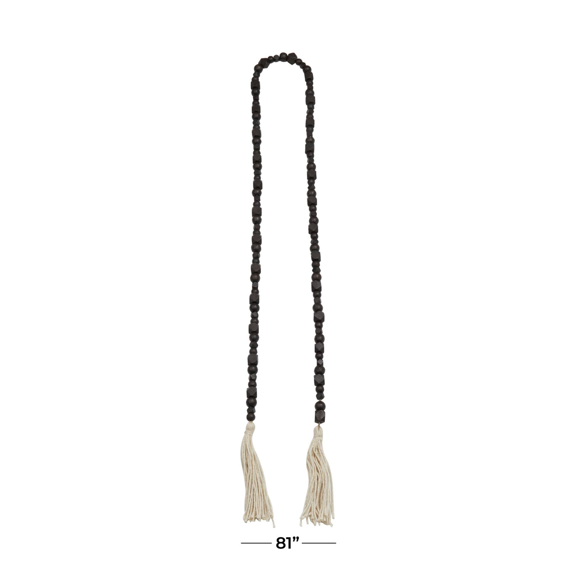 80" Geometric Wood Bead Garland with Tassels